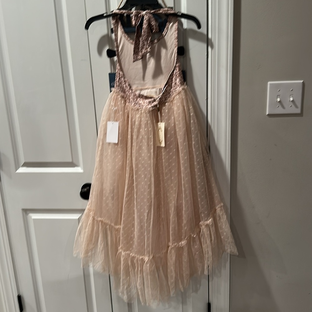Pink Asymmetrical High-Low Halter Sundress - Picture 4 of 6